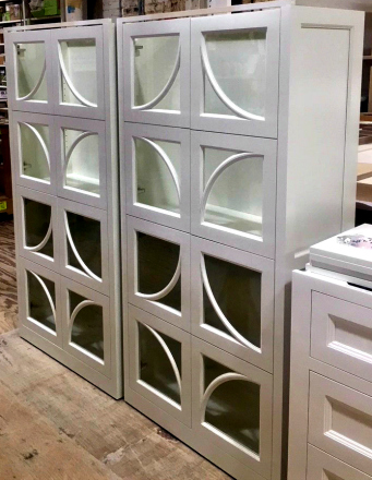 Custom Glass Doors on Cabinet