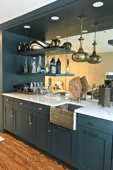 blue wet bar