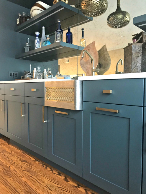 blue wet bar