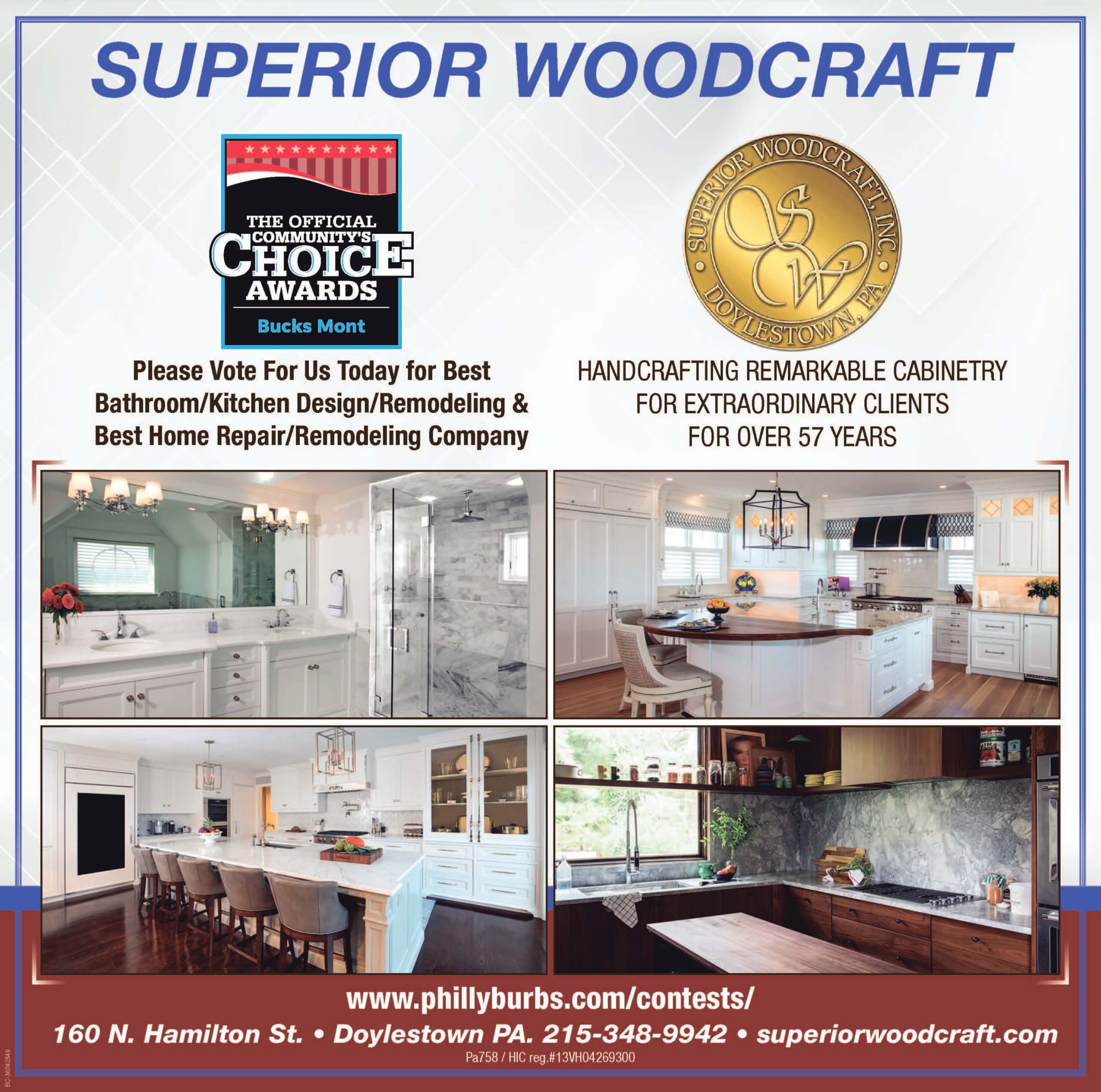 Vote Superior Woodcraft Best Kitchen and Bath Design Company